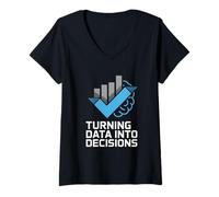 Womens Turning Data Into Decisions Smart Lab Technician V-Neck T-Shirt