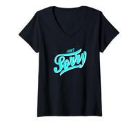 Womens Turquoise I Ain't Sorry Turquoise Graphic V-Neck T-Shirt