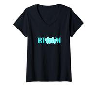 Womens Turquoise Where You are Planted Turquoise Graphic V-Neck T-Shirt