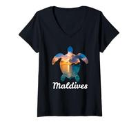 Women's Turtle Maldives V-Neck T-Shirt