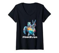 Women's Turtle Maldives V-Neck T-Shirt