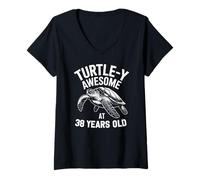Women's Turtle-y Awesome At 38 Years Old Ocean V-Neck T-Shirt