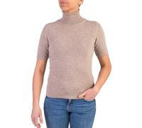 Women's Turtleneck Short Sleeve Cashmere Silk Blend Made in Italy Sweater Pullover Knitted Half Sleeve Merino Wool Cashmere Sweater Beige Grey Clothing Gift, beige, S