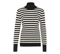 Women's turtleneck sweater KAFFE Lizza Striped Noir 2XL