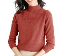 Womens Turtleneck Sweaters Cashmere Winter Jumpers Knit Long Sleeve Thick Loose Pullover Casual Tops Solid Color Jumpers for Women UK