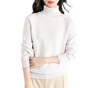 Womens Turtleneck Sweaters Cashmere Winter Jumpers Knit Long Sleeve Thick Loose Pullover Casual Tops Solid Color Jumpers for Women UK