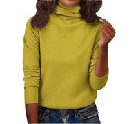Womens Turtleneck Sweaters Winter Knit Long Sleeve Thick Loose Pullover Casual Tops Classic Fit Stretchy Cotton Cashmere Soft Pullover Going Out Jumpers