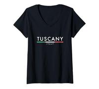 Womens Tuscany Italy Minimalist V-Neck T-Shirt