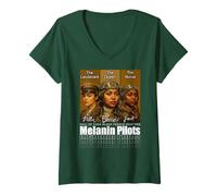 Womens Tuskegee's Black Airmen Women Tribute V-Neck T-Shirt