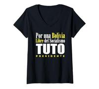 Womens Tuto Presidente Libertad para Bolivia Bolivian Election 2025 V-Neck T-Shirt