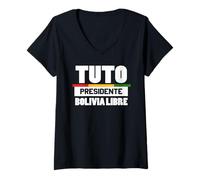 Womens Tuto Presidente Libertad para Bolivia Bolivian Election 2025 V-Neck T-Shirt