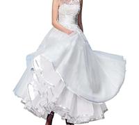 Women's Tutu Ankle Length Petticoats Long Plus Size Wedding Slips Crinoline Underskirt for Prom Evening Wedding Dress Tutu Skirts for Women Tulle Skirt Women