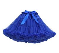 Womens Tutu Skirt Adult Puffy Fancy Dress Tutu Skirts Tutus for Women Ruffle Fluffy Tulle Skirts for Adults Layered Tutu Petticoat Short Tutu Costumes Ballet Dance Tutus Birthday Party Sapphire