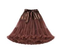 Women's Tutu Skirt Layered Tulle Tutu Skirts Party Layer Puffy Skirt Rockabilly Petticoat Skirt Tulle Skirt for Dance Cosplay Petticoat Rave Retro Outfit Mesh Tulle Tutu Skirts for (Coffee, One Size)