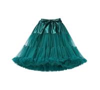 Women's Tutu Skirt Layered Tulle Tutu Skirts Party Layer Puffy Skirt Rockabilly Petticoat Skirt Tulle Skirt for Dance Cosplay Petticoat Rave Retro Outfit Mesh Tulle Tutu Skirts (Dark Green, One Size)