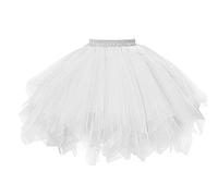 Women's Tutu Skirts Elastic Waist Ballet Underskirts Candy Color Tulle Skirt for Dance Christmas Evening Party Halloween Muti Layered 1950s Fancy Dress Tulle Tutu Skirt One Size Mini Skirt