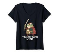 Womens TWAS The Carbs M Lord Frog Funny V-Neck T-Shirt