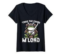 Womens TWAS The Carbs M Lord Frog Funny V-Neck T-Shirt