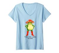 Womens TWAS The Carbs M'Lord Funny Frog V-Neck T-Shirt