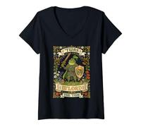 Women's T'was The Tism M'lord Frog Knight Cottagecore V-Neck T-Shirt
