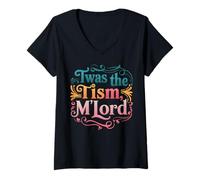 Womens TWAS The Tism M'Lord Frog Meme Funny Autism V-Neck T-Shirt
