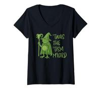 Womens 'Twas the 'Tism M'Lord Neurodivergent Frog V-Neck T-Shirt