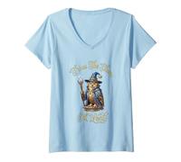 Women's T'was The Tism M'lord Owl Wizard V-Neck T-Shirt