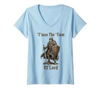 Women's T'was The Tism M'lord Wolf Medieval Knight V-Neck T-Shirt