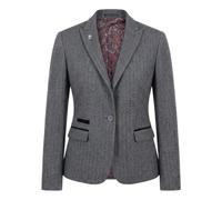 TruClothing Women's Tweed Blazer Herringbone Slim Fit Work Office Jacket - Grey 10