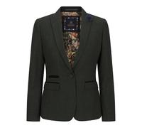 Women's Tweed Check Blazer Wool Classic Jacket Infinity Leather Green 12