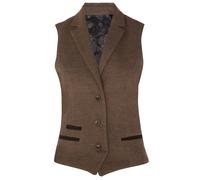 Womens Tweed Herringbone Blazer Jacket Waistcoat Brown 1920 Vintage Tailored