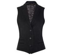 Womens Tweed Herringbone Waistcoat Wool Blend 1920s Formal Vintage Tailored Vest