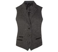 Tru Clothing Womens Tweed Herringbone Grey Waistcoat Wool 1920s Formal Vintage Tailored Vest M