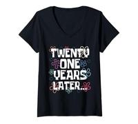 Women's Twenty One Years Later | 21st Birthday Celebration V-Neck T-Shirt