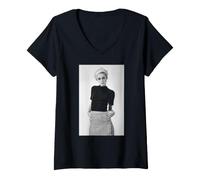 Women's Twiggy Fashion Model Swinging Sixties Singer V-Neck T-Shirt