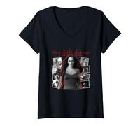 Women's Twilight Saga Bella Edward Jacob Photo Collage V-Neck T-Shirt