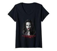 Women's Twilight Saga Bella Red Eyes Portrait V-Neck T-Shirt