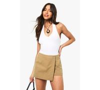 Womens Twill Wrap Skort - Brown - 12, Brown