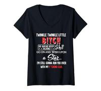 Women's Twinkle Twinkle Little Bitch Go Ahead Keep Talking Shit Go V-Neck T-Shirt