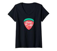 Womens Twinkling Watermelon Kdrama V-Neck T-Shirt