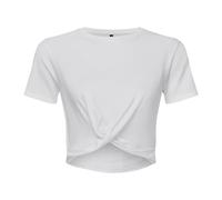 Womens Twist Crop Top Ladies Cropped T Shirt Short Sleeve Crew Neck Summer Tee