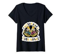 Womens Two Bananas Tuba Nanas Marching Band Musician |- V-Neck T-Shirt
