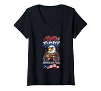 Women's Two Fiddy Eagle 1776-2026 - Funny America 250th Anniversary V-Neck T-Shirt