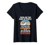 Womens Two Kinds of People Funny Cruise Vacation Design V-Neck T-Shirt