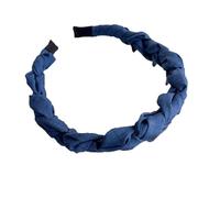 Women's Two-Sided Denim Blue Wavy Toothed Headband A Non-Slip Hair Hoop To Tidy Broken Hair For Face Washing And Styling