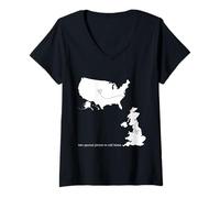 Womens Two Special Places to Call Home USA and UK Expat V-Neck T-Shirt