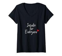 Women's Type 1 Diabetes Awareness, Insulin for Everyone, Diabetic V-Neck T-Shirt