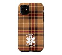 Womens Type 1 Diabetes Medical Alert (Checkered Plaid Brown) Case for iPhone 11