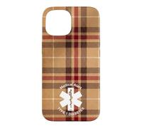 Womens Type 1 Diabetes Medical Alert (Checkered Plaid Brown) Case for iPhone 15