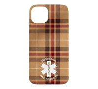 Womens Type 1 Diabetes Medical Alert (Checkered Plaid Brown) Case for iPhone 15 Plus